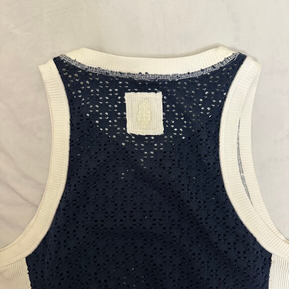 Free People Intimately Slam Dunk Top Size Medium Blue White - Picture 8 of 9